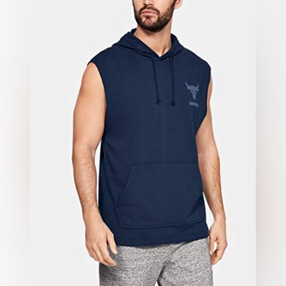 Under Armour Project Rock Terry Academy Sleeveless Men’s Hoddie Size XL